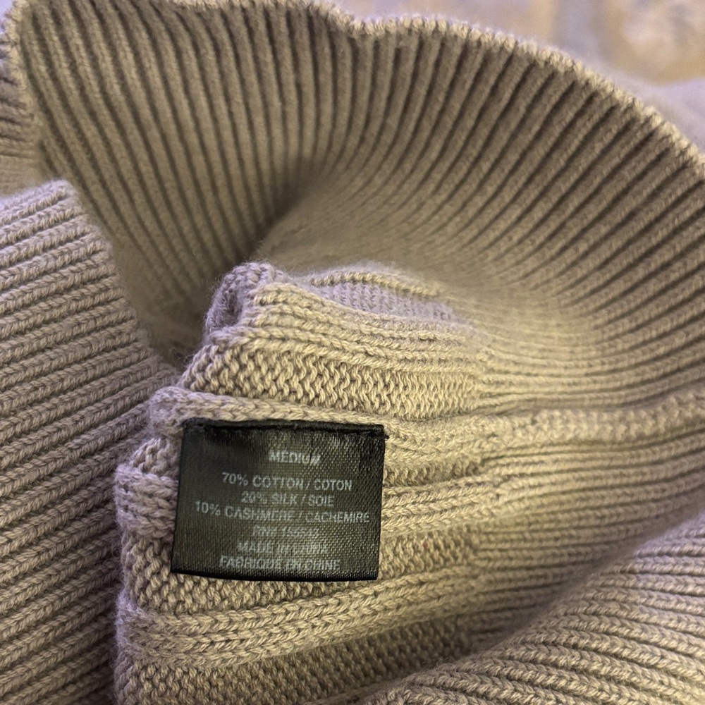 V-Neck Ribbed Sweater - Greige - Picture 4 of 4